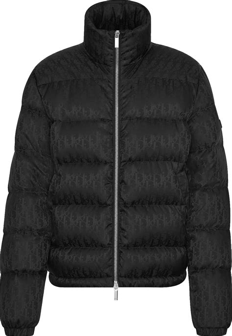 dior black puffer jacket|Dior oblique down jacket.